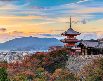 Temple Japon Temple couché de soleil japon